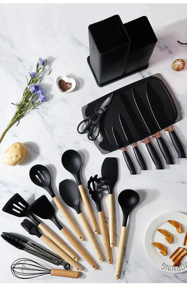 19Pcs Silicone Kitchen Utensils Set.