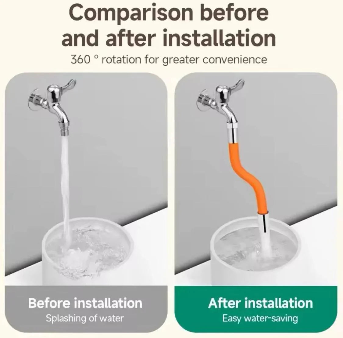 360° Rotation Faucet Extender Pipe.