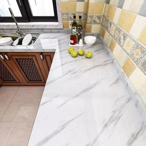 Self-Adhesive Marble-Style Wallpapers, Countertop Stickers for Kitchen Cabinets, and Furniture Decorative Marble Stickers.