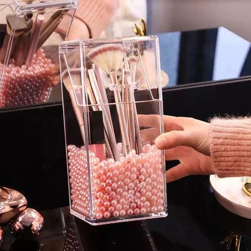 Acrylic Pearl Cosmetic Brush Holder.