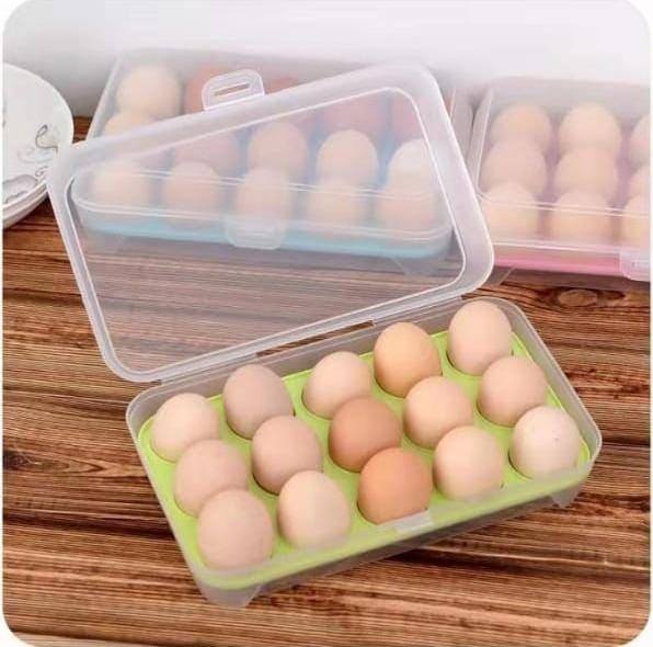 Transparent 15 Grid Egg Storage Box.