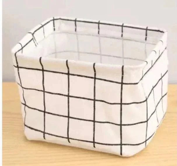 Mini Cotton Foldable Desktop Storage Basket.