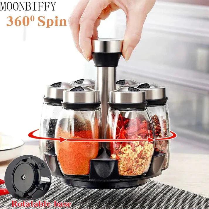 Premium Quality Rotating 6 Pcs Spice Rack.