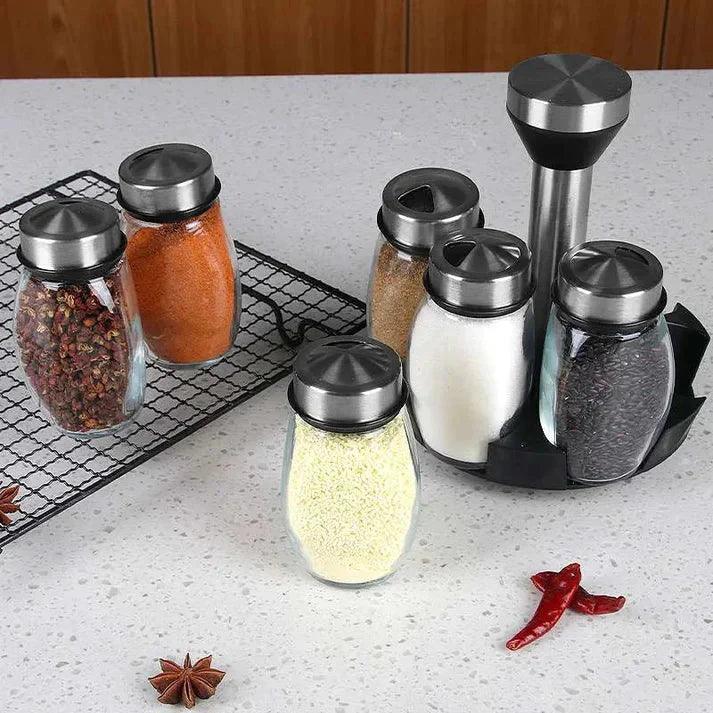 Premium Quality Rotating 6 Pcs Spice Rack.