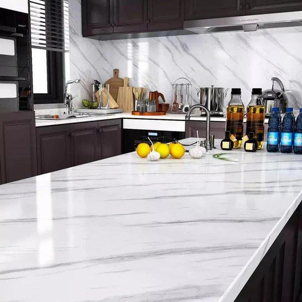 Self-Adhesive Marble-Style Wallpapers, Countertop Stickers for Kitchen Cabinets, and Furniture Decorative Marble Stickers.