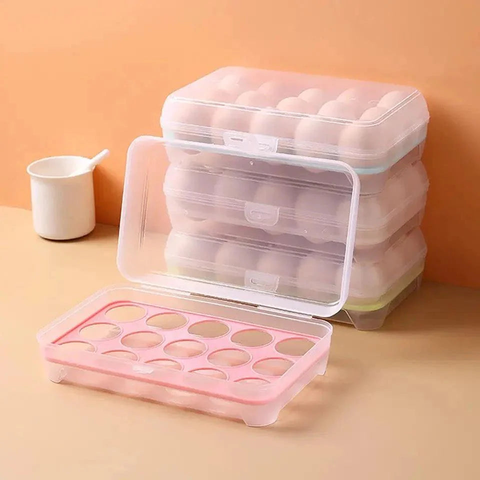 Transparent 15 Grid Egg Storage Box.