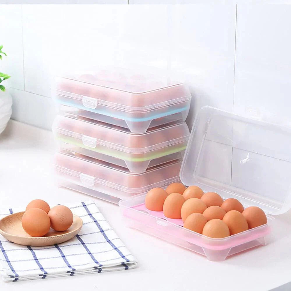 Transparent 15 Grid Egg Storage Box.