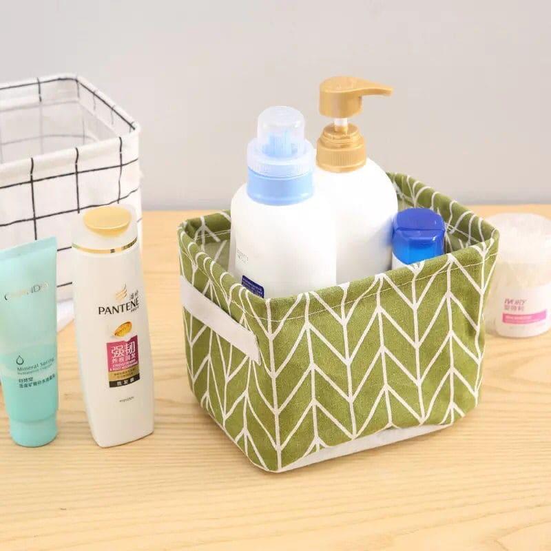 Mini Cotton Foldable Desktop Storage Basket.