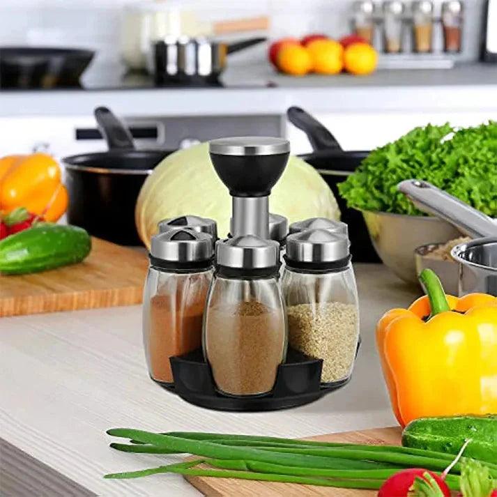 Premium Quality Rotating 6 Pcs Spice Rack.