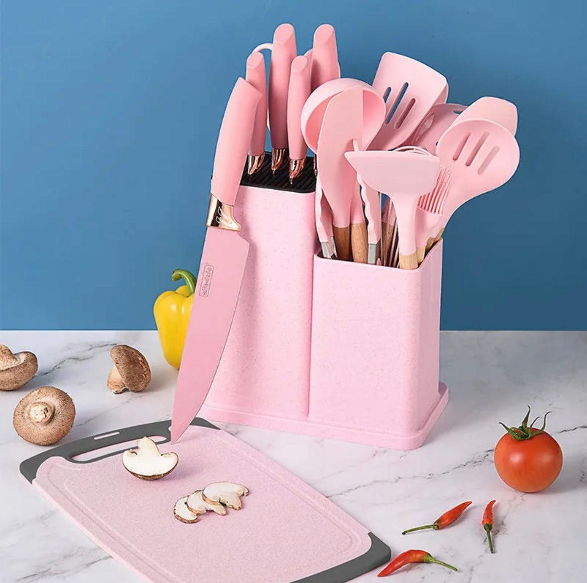 19Pcs Silicone Kitchen Utensils Set.