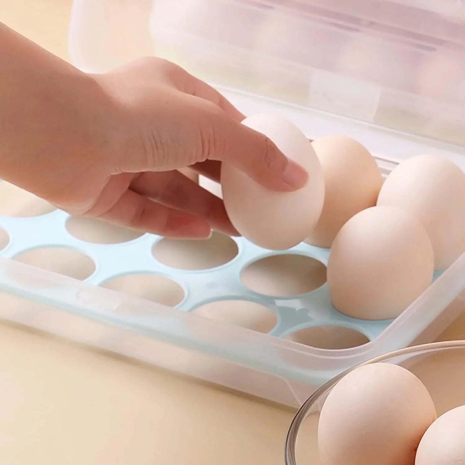 Transparent 15 Grid Egg Storage Box.
