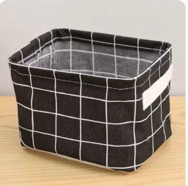 Mini Cotton Foldable Desktop Storage Basket.