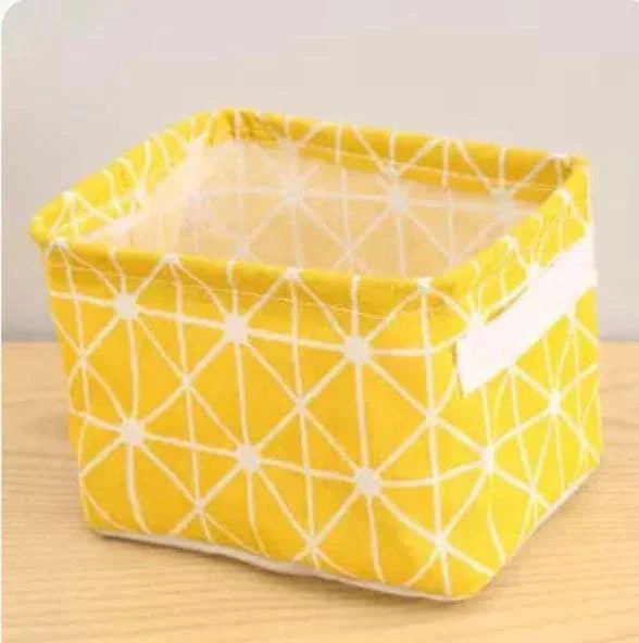 Mini Cotton Foldable Desktop Storage Basket.