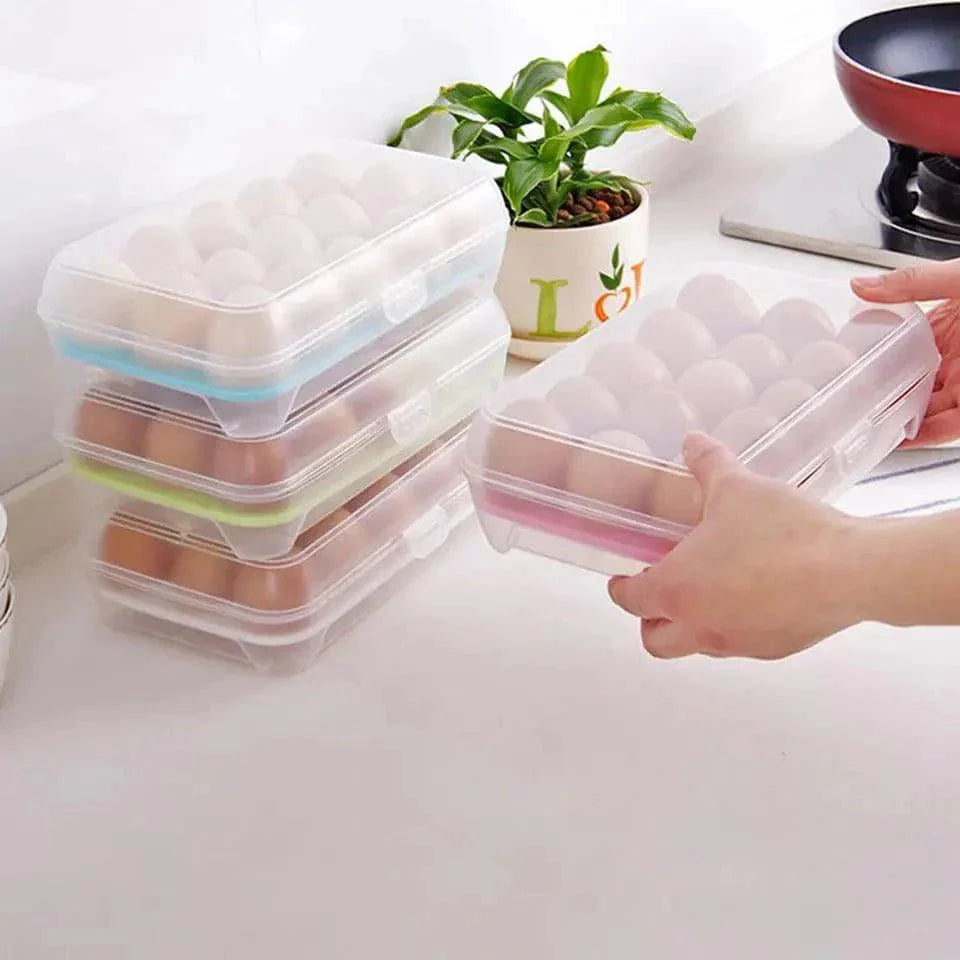 Transparent 15 Grid Egg Storage Box.