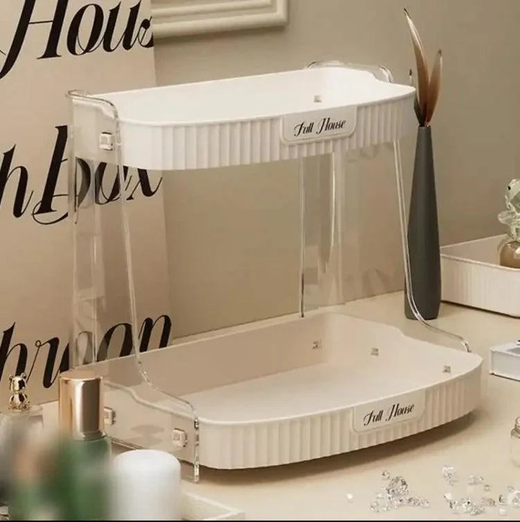Double Layer Cosmetic Organizer Rack.