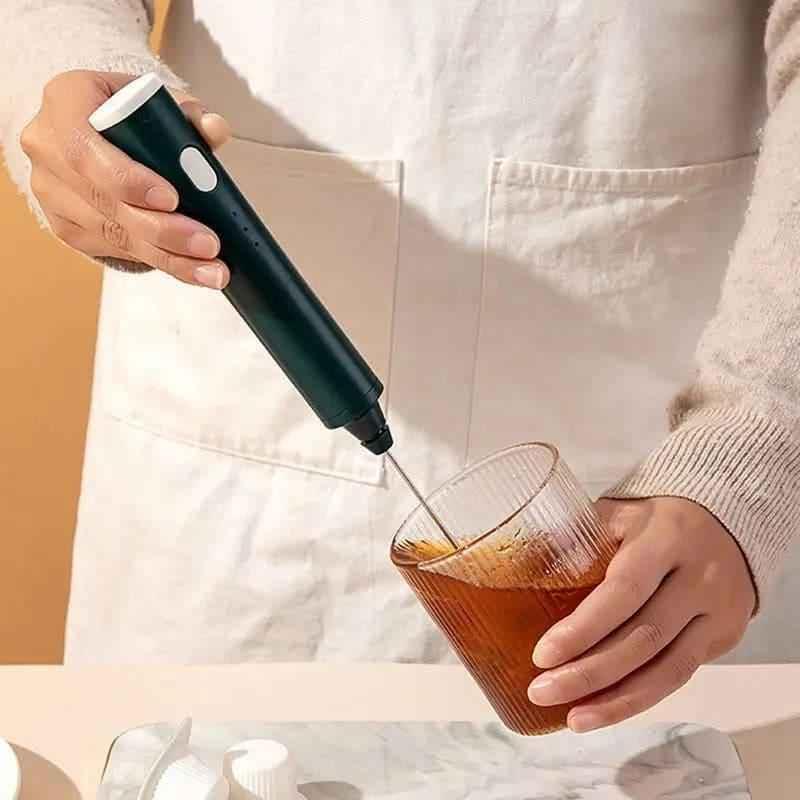 2 in 1 Portable USB Rechargeable Milk Frother and Egg Beater, Handheld Coffee Mixer and Kitchen Blender.