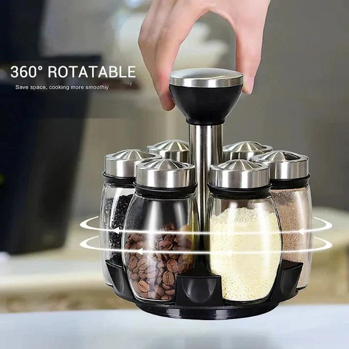 Premium Quality Rotating 6 Pcs Spice Rack.