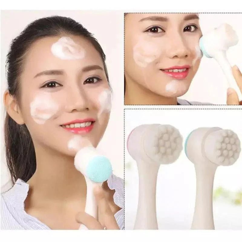 Double Sided Silicone Facial Cleanser Brush.