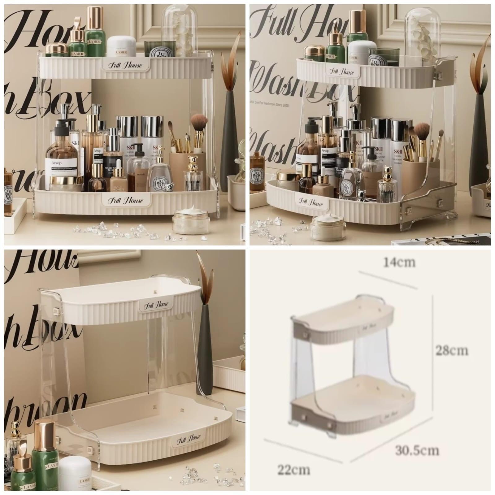 Double Layer Cosmetic Organizer Rack.