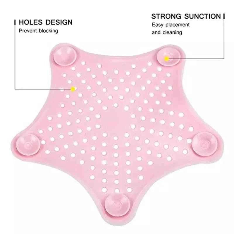 Star Design Drain Cover, Silicone Filter for Bathroom & Kitchen, Plug Stopper and Strainer