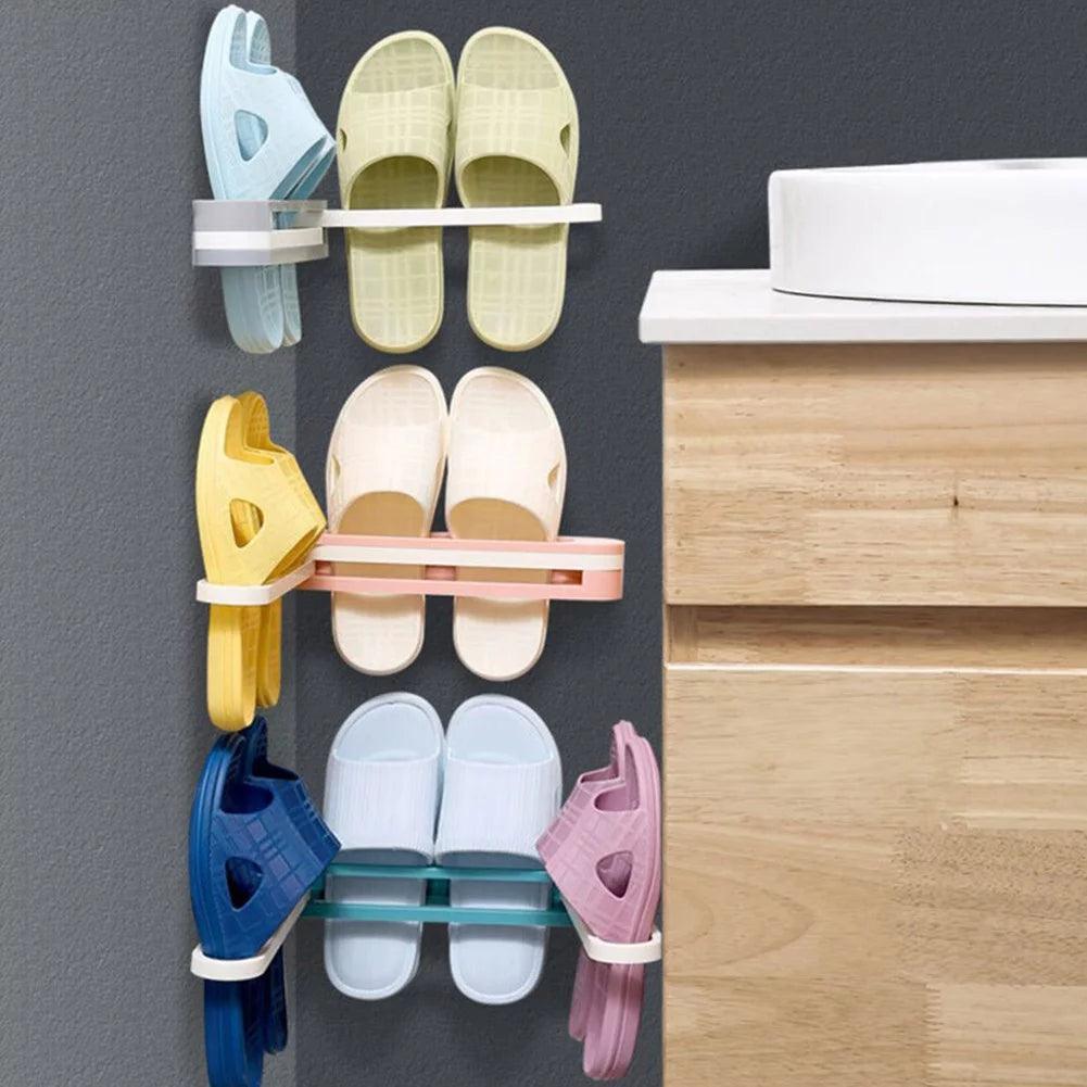 Wall Mounted Shoe & Bathroom Towel Organizer Rack.