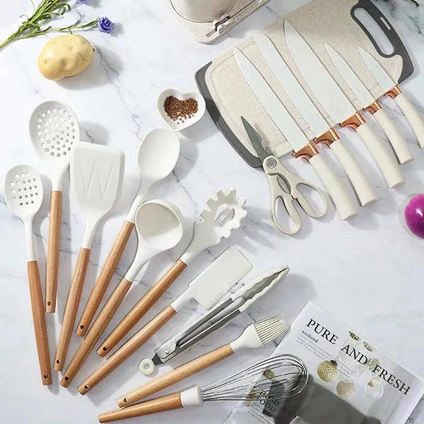 19Pcs Silicone Kitchen Utensils Set.