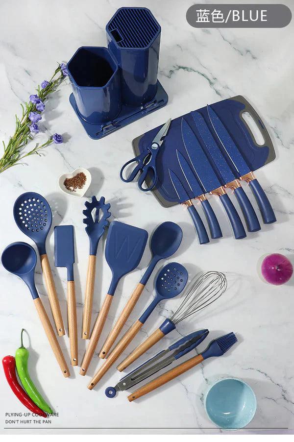 19Pcs Silicone Kitchen Utensils Set.