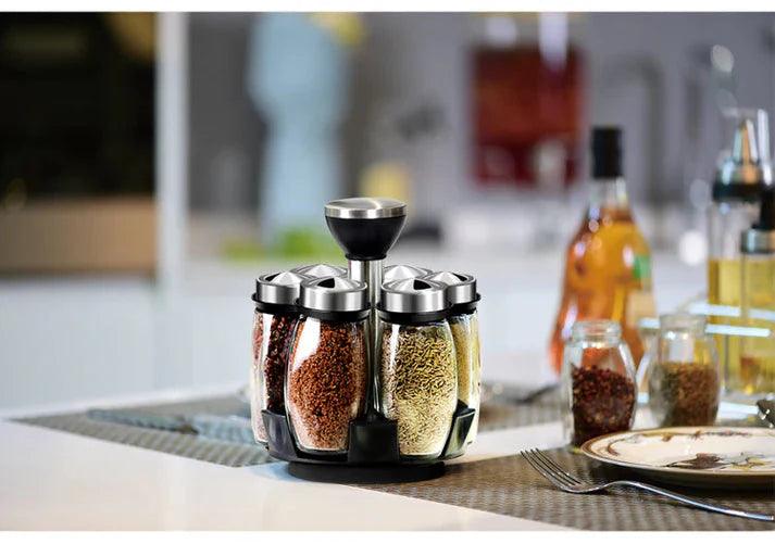 Premium Quality Rotating 6 Pcs Spice Rack.