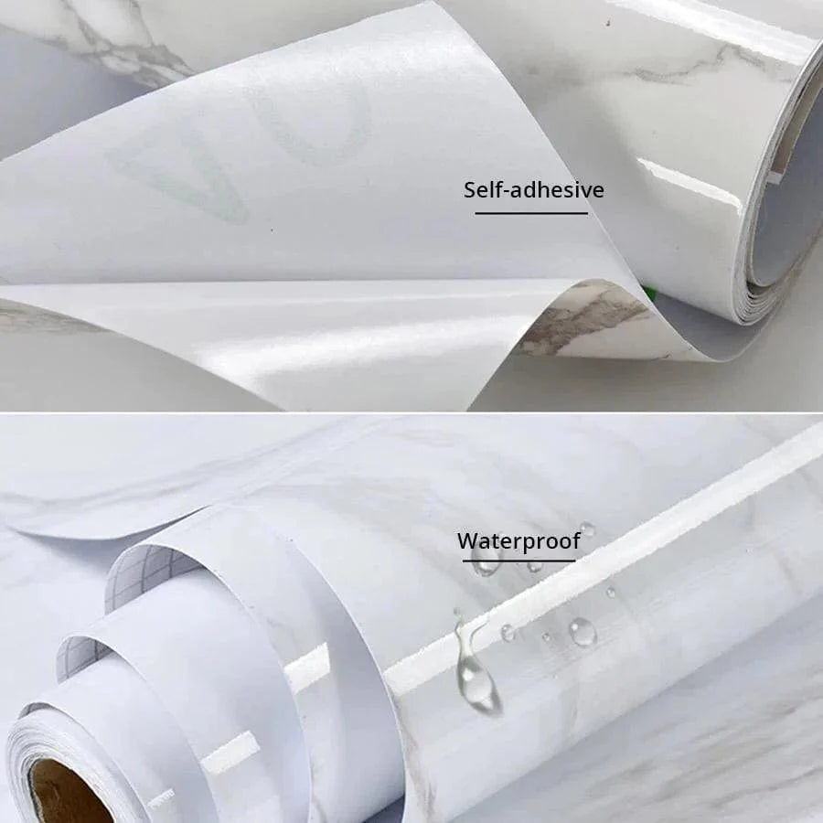Self-Adhesive Marble-Style Wallpapers, Countertop Stickers for Kitchen Cabinets, and Furniture Decorative Marble Stickers.