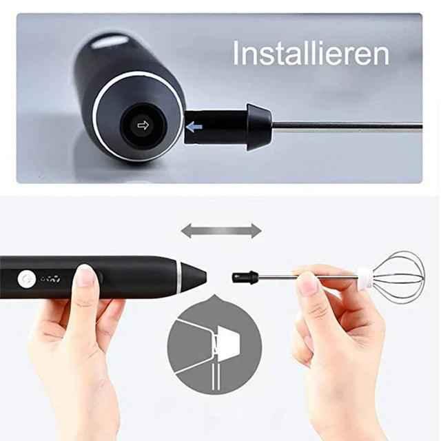 2 in 1 Portable USB Rechargeable Milk Frother and Egg Beater, Handheld Coffee Mixer and Kitchen Blender.