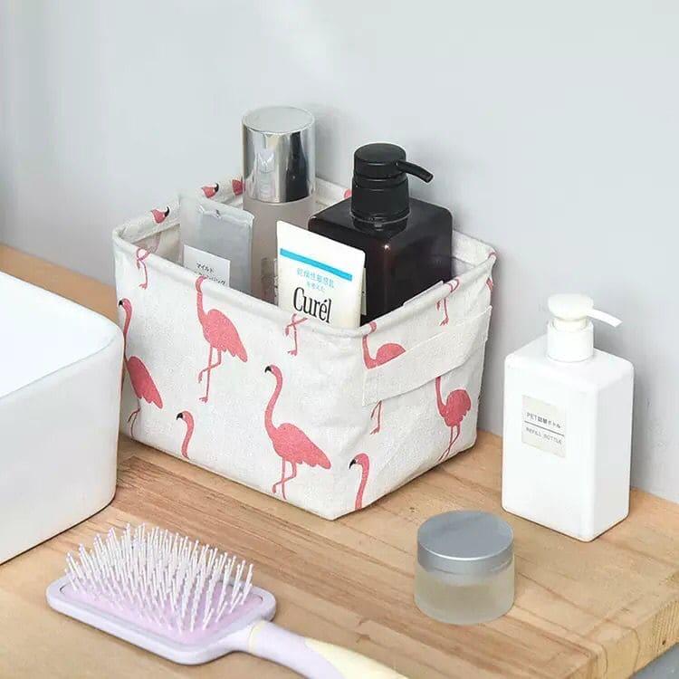 Mini Cotton Foldable Desktop Storage Basket.