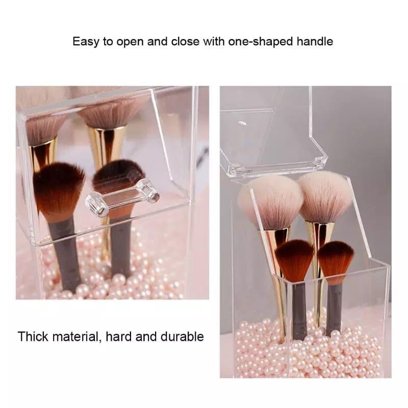 Acrylic Pearl Cosmetic Brush Holder.