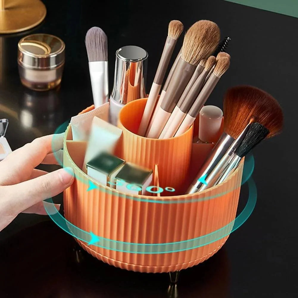 360°Rotating Desktop Makeup Brushes Organizer.