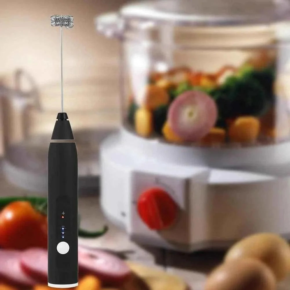 2 in 1 Portable USB Rechargeable Milk Frother and Egg Beater, Handheld Coffee Mixer and Kitchen Blender.