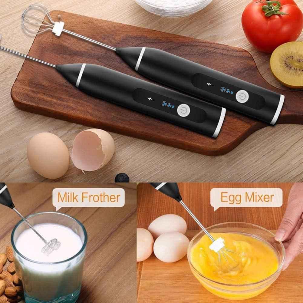 2 in 1 Portable USB Rechargeable Milk Frother and Egg Beater, Handheld Coffee Mixer and Kitchen Blender.