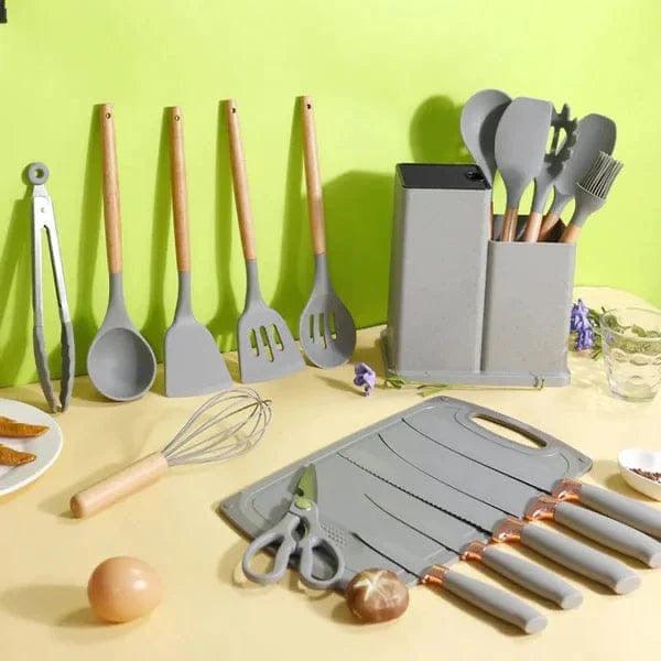 19Pcs Silicone Kitchen Utensils Set.