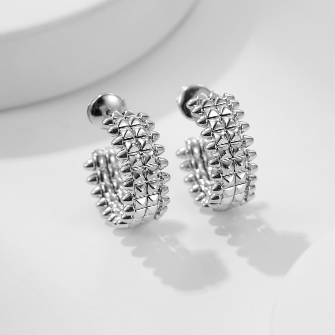 Earrings CNC Affordable Luxury Fashion Personality Design Rhombus Couple Advanced Ear Studs