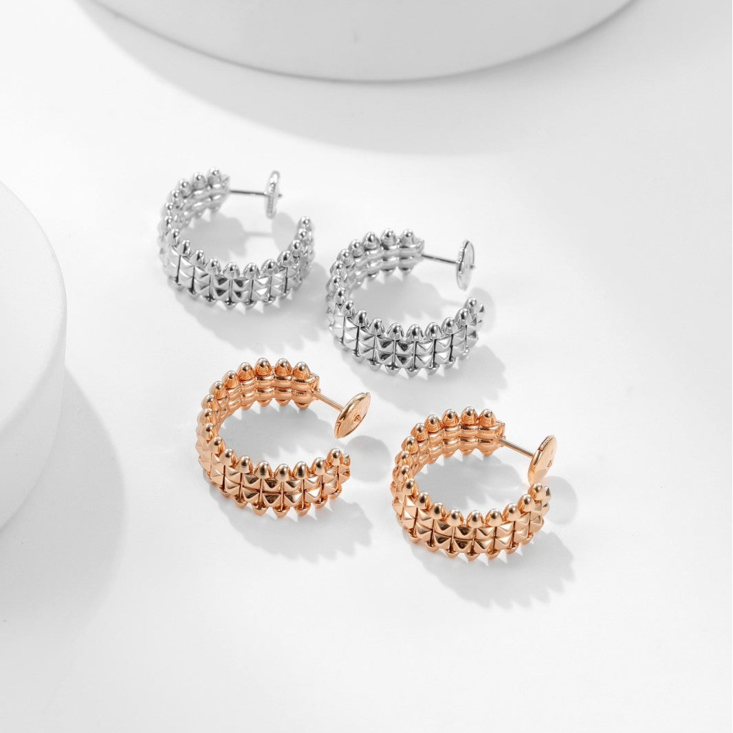 Earrings CNC Affordable Luxury Fashion Personality Design Rhombus Couple Advanced Ear Studs