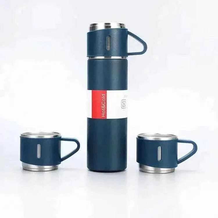 Stainless Steel Insulated Flask and Mug Set.