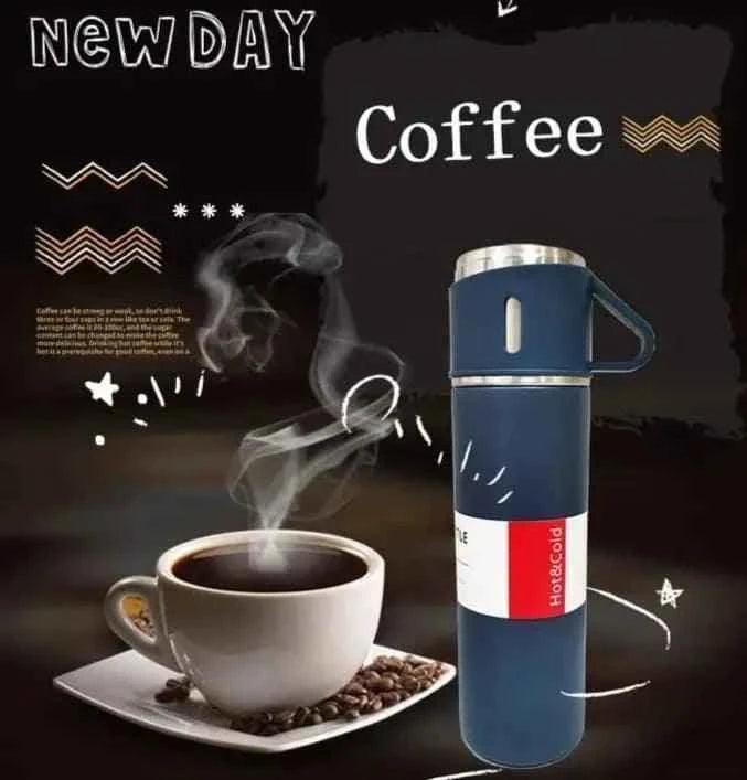 Stainless Steel Insulated Flask and Mug Set.