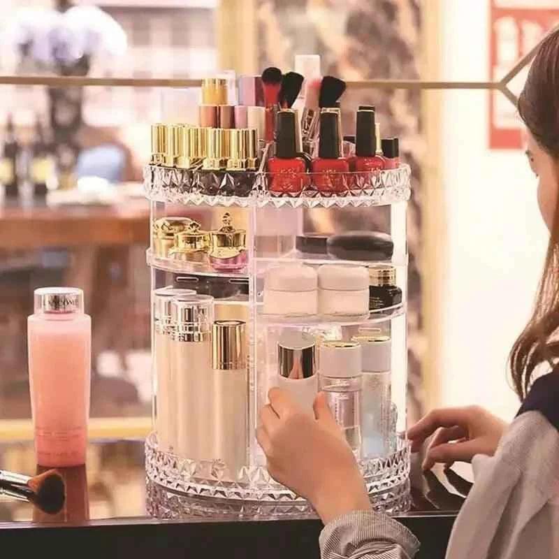 360° Rotating Large Capacity Makeup Organizer.