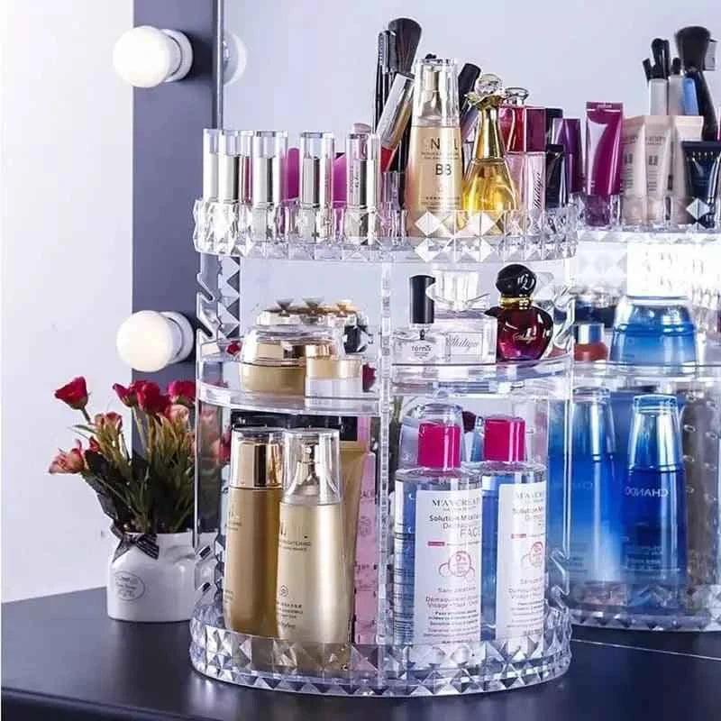 360° Rotating Large Capacity Makeup Organizer.