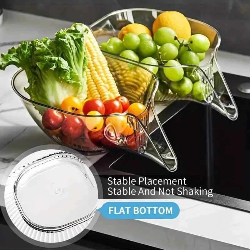 Multipurpose Drainage Vegetable/Fruits Acrylic Kitchen Basket