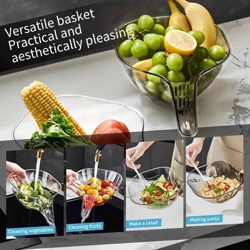 Multipurpose Drainage Vegetable/Fruits Acrylic Kitchen Basket