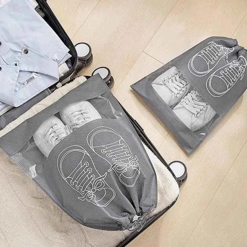 10 pieces Travel Shoe Pouch Grey colour Fabric Dustproof