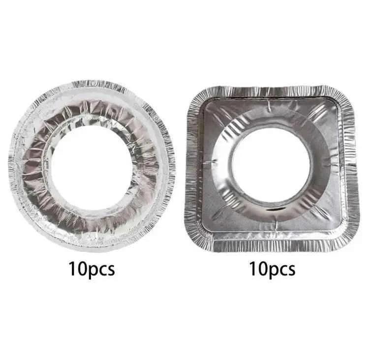 10pcs Stove Top Cover Aluminum Foil Stove Burner Reusable High Temperature Resistant Stove Protector for Clean