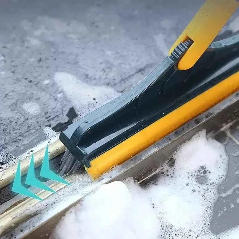 2 In 1 Floor Scrub Brush Cleaning Brush Long Handle Removable Universal Magic Broom Brush Squeegee Tile Kitchen Cleaning Tools.