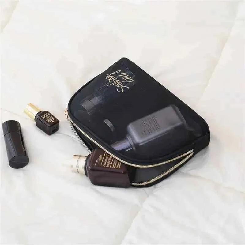 Black Mesh Makeup Bag.