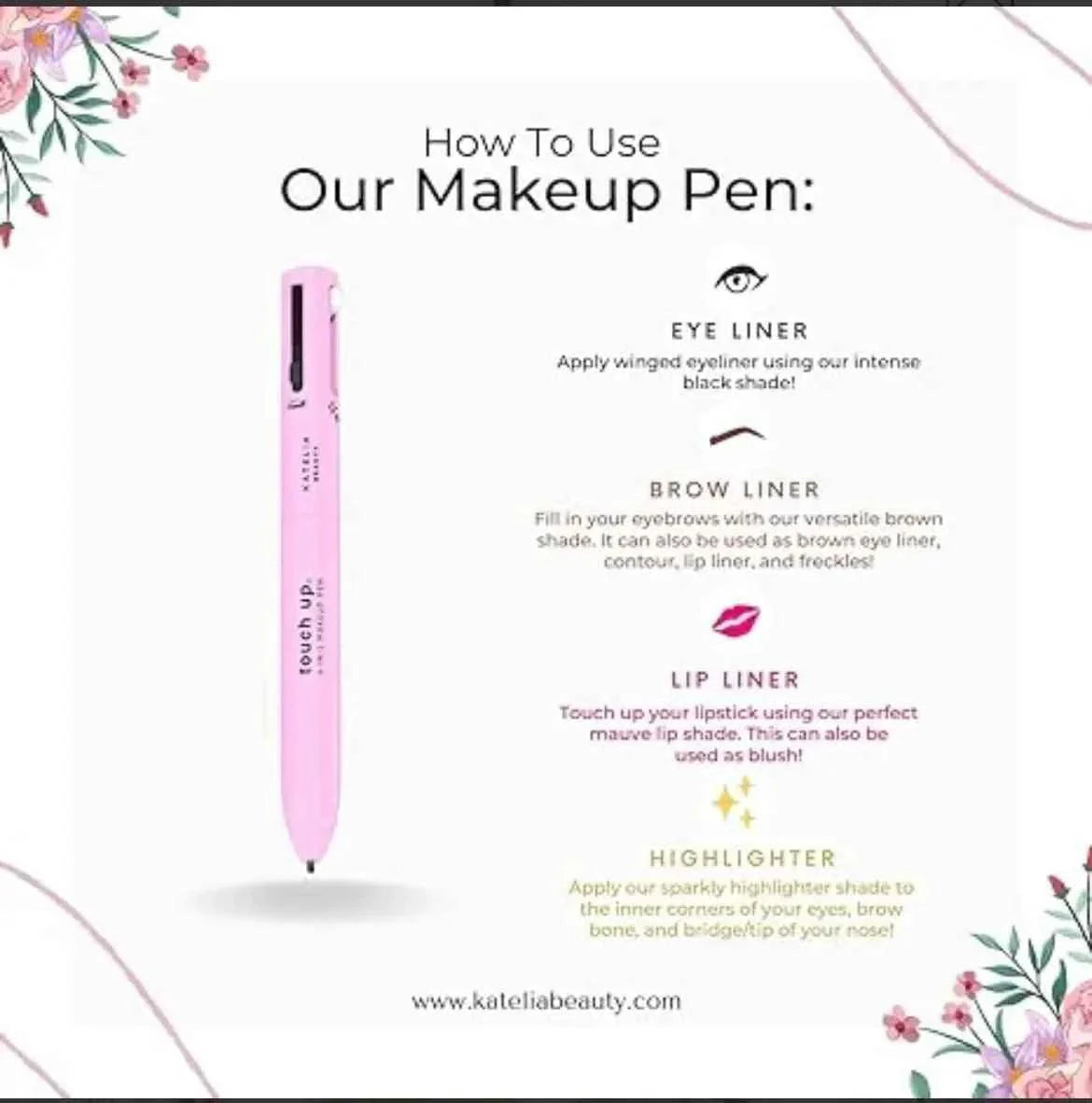 4 in 1 Makeup Pen 💞💞
Highlighter. Lips. Eyebrow. Eyeliner.