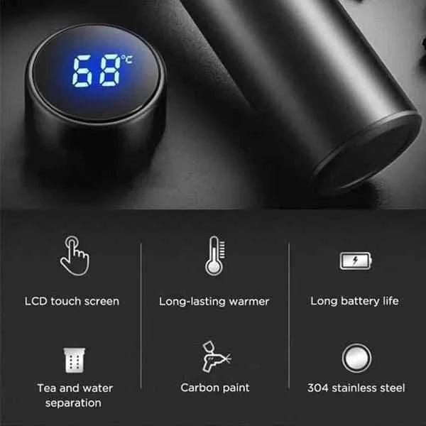500ML Led Temperature Display Bottle Stainless Steel.